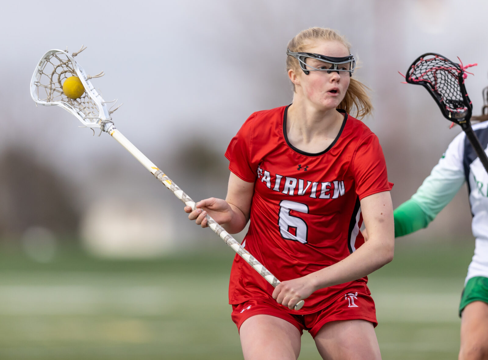 Fairview's Johnson putting on a girls lacrosse scoring clinic